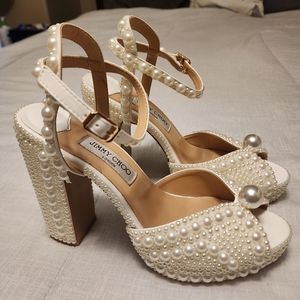 Pearl Embellished Platform Sandal